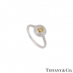 Tiffany & Co. Platinum Fancy Yellow Diamond Soleste Ring